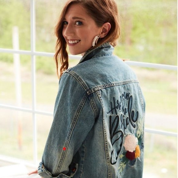 Embroidered Bridal Jean Jacket - Picture 4 of 5